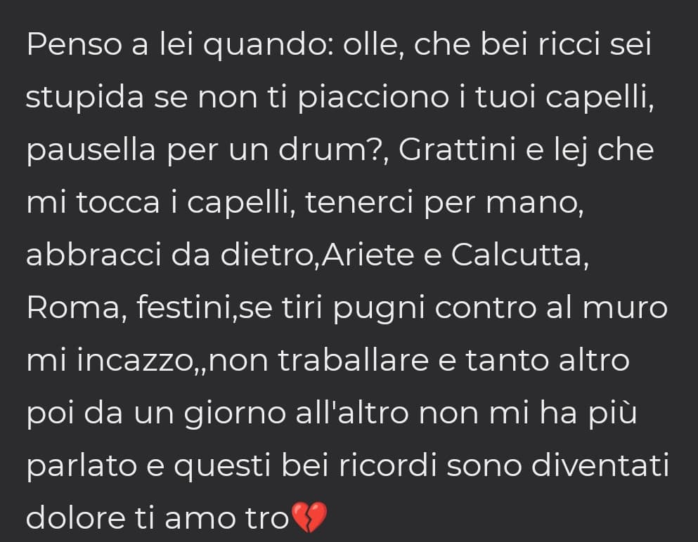 Raga avevo messo questo segreto tipo un mese fa stavo davvero male e rileggerlo mi ha fatto ricordare tante cose era bello averla