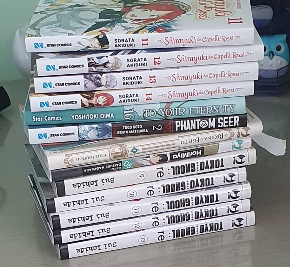 ho giusto pochi manga arretrati da leggere. più tutto vampire knight, mezzo cartaceo mezzo online. e quelli che leggo solo online. ?