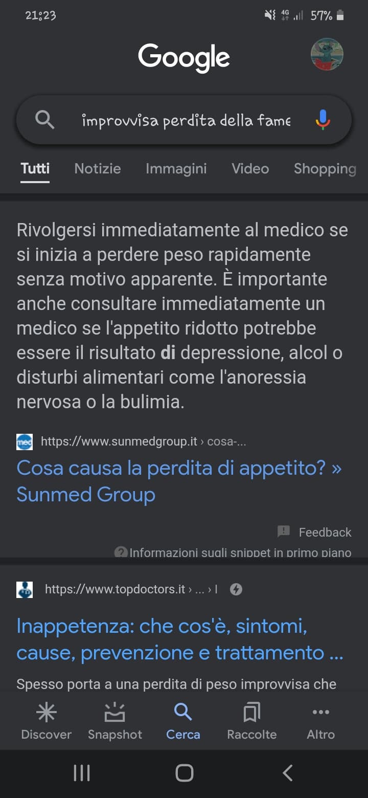 mi sembrano impotesi un po' affrettate, voi avete qualche idea sulla possibile causa? non riesco quasi più a mangiare che mi viene da vomitare..