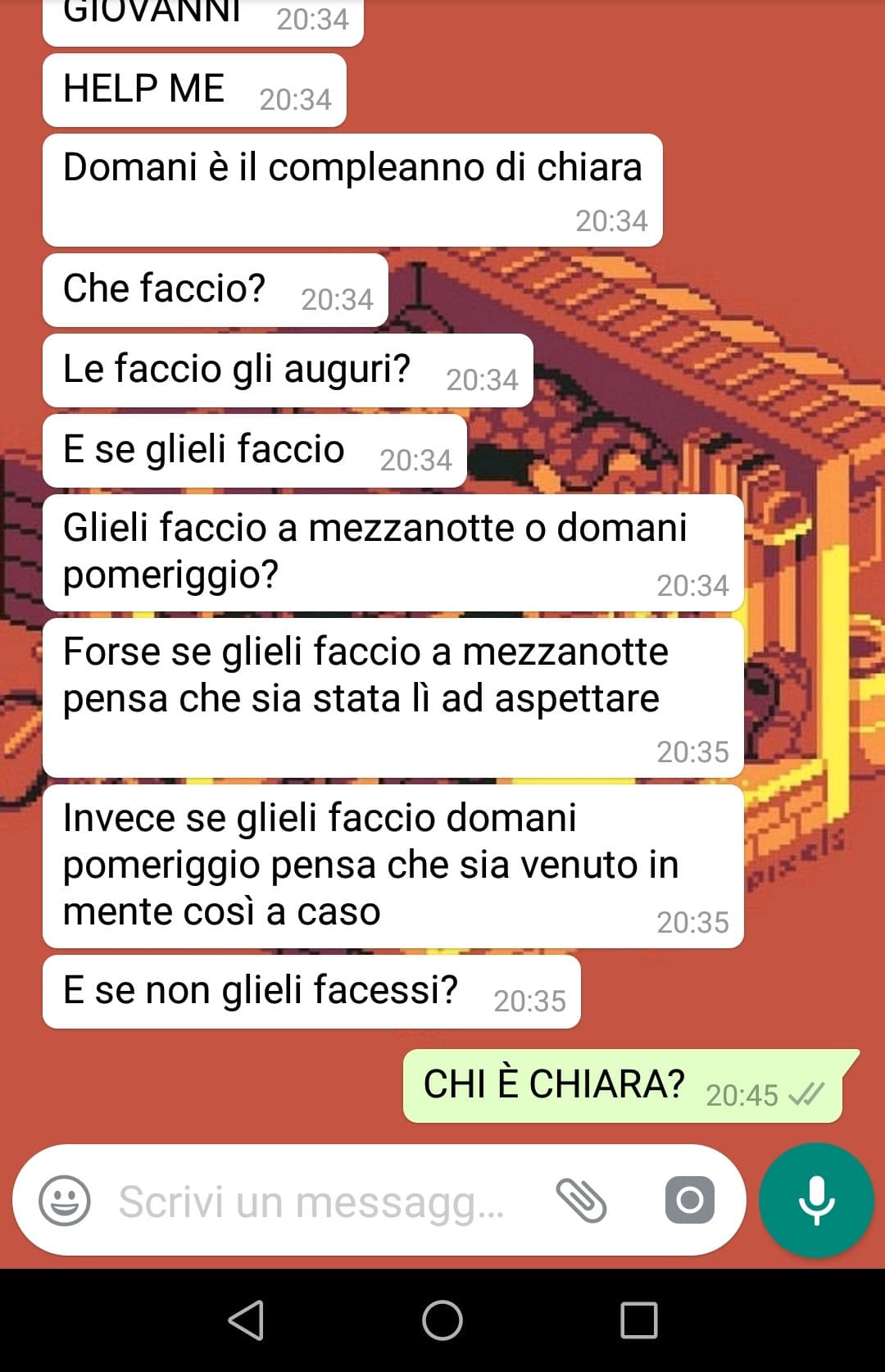 Ehh amica mia ti aiuto. Ma prima dimmi di cosa parli?‍♂️