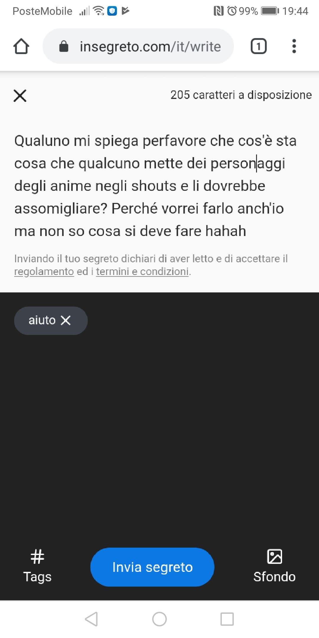 Dato che non melo fa inviare