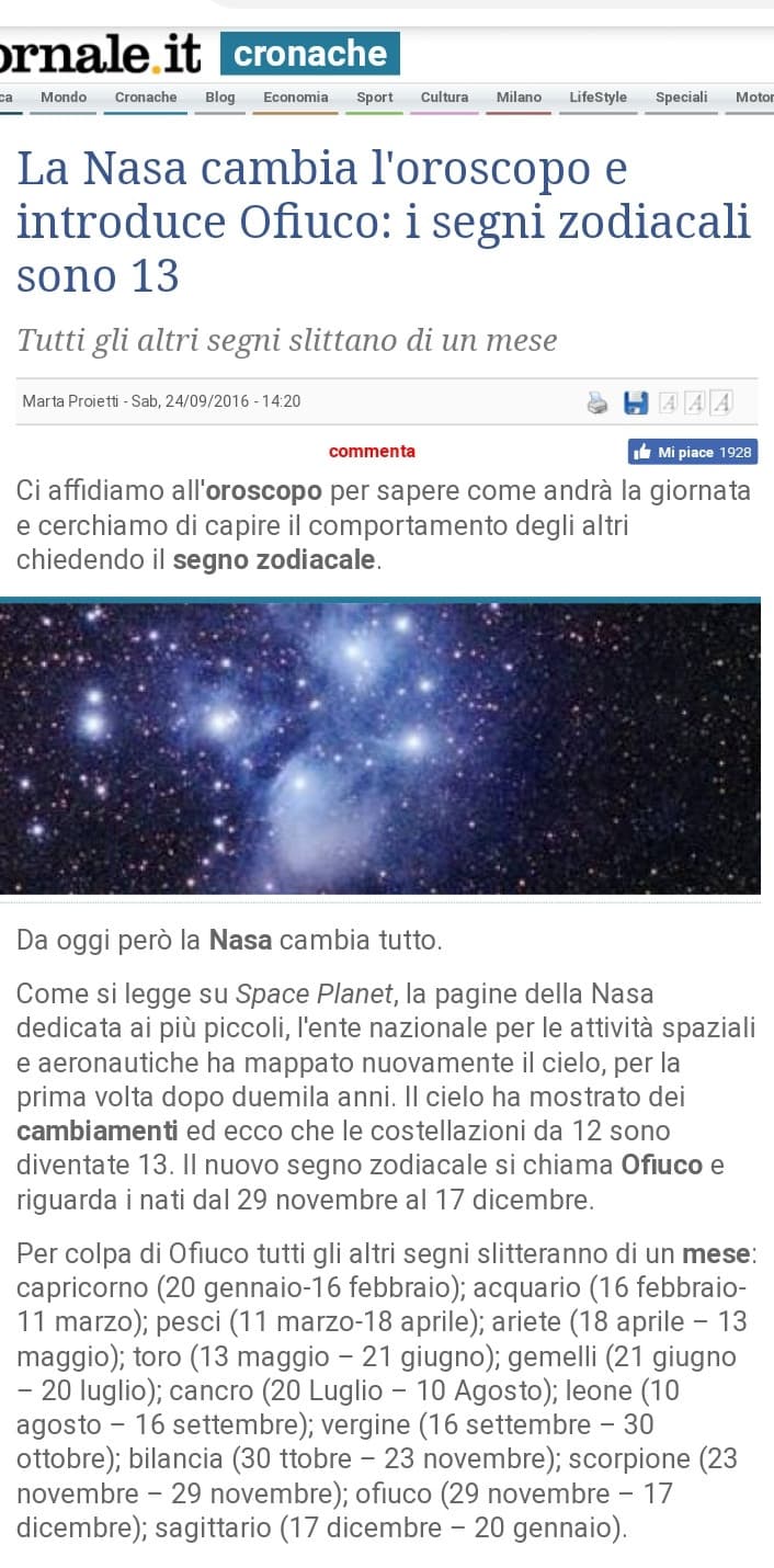 Quasi tutti adesso cambieremo segno zodiacale. Che merda. 