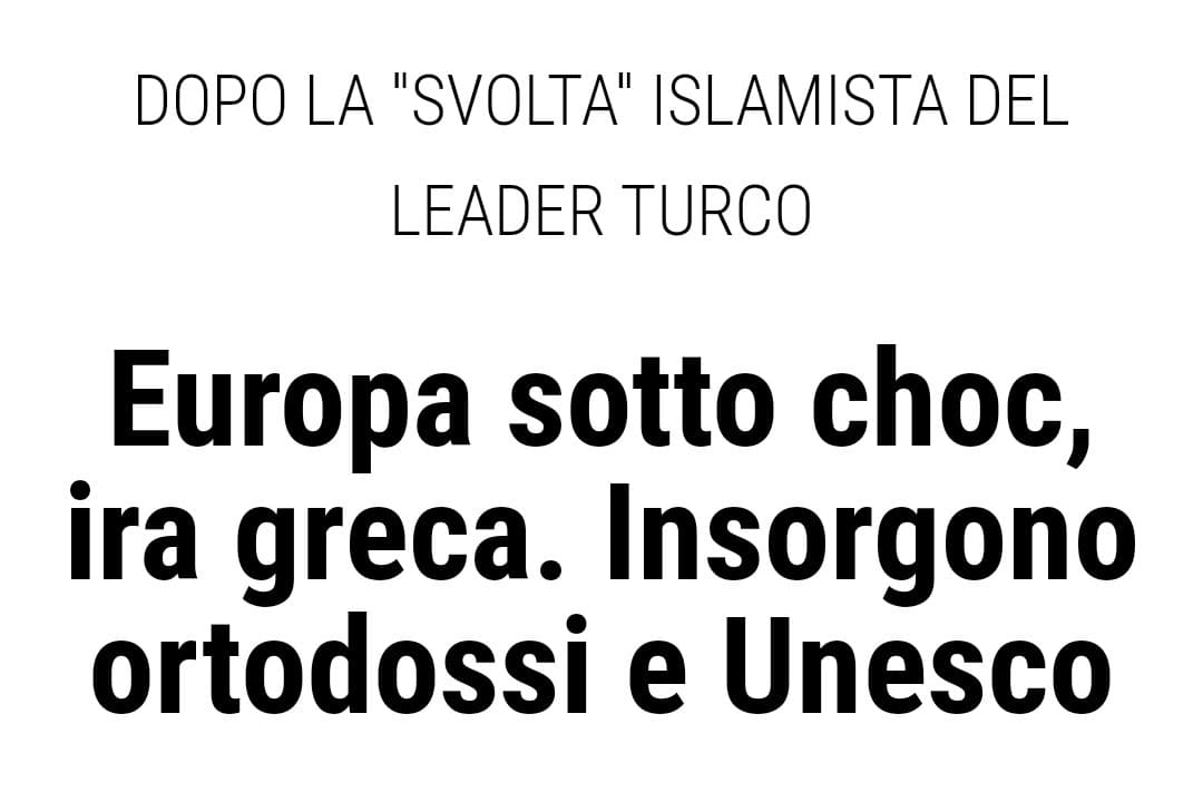 Santa Sofia torna moschea ???