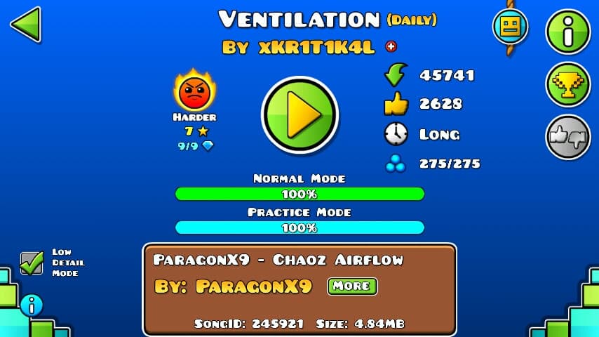 Ventilation 100%; By xKR1TK4L; (Difficoltà: Harder 7?); (Grado: Epic)