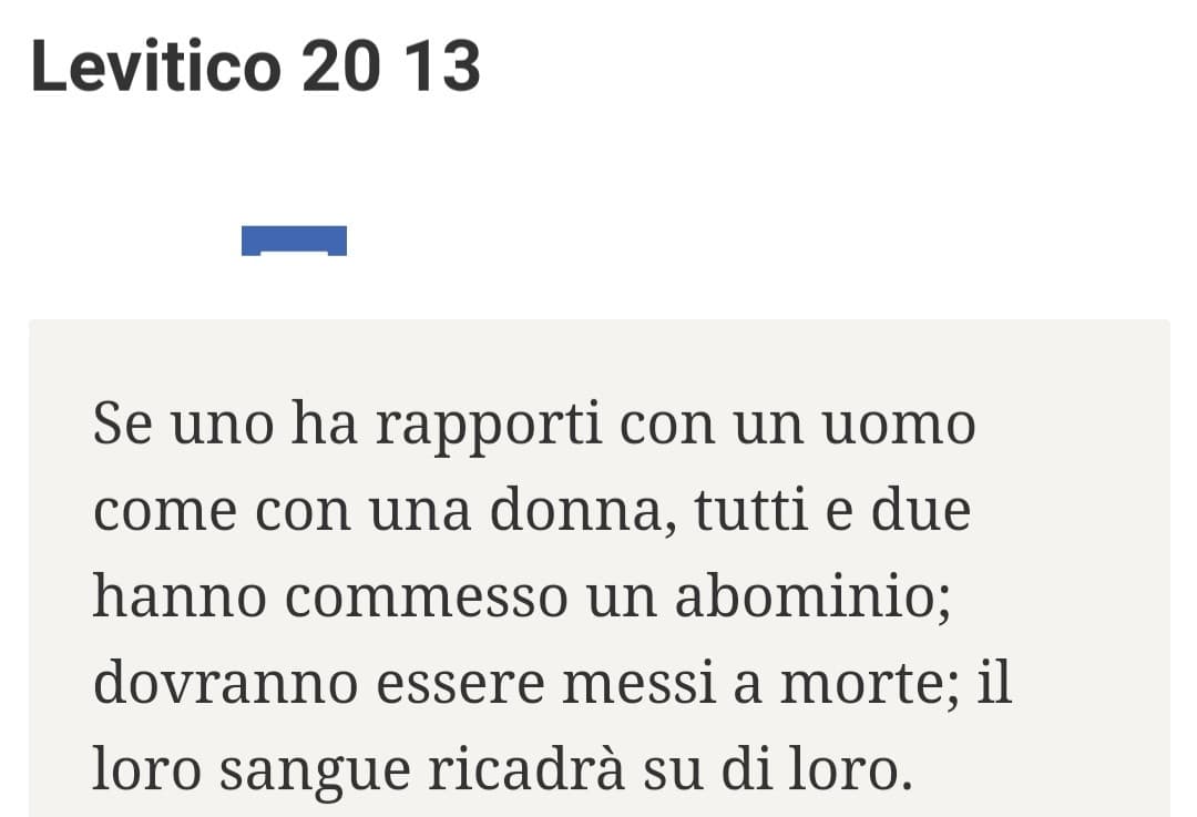 Ho cercato il versetto della Bibbia contro le persone omosessuali e si vede proprio che il Dio Cristiano è un Dio d'amore. Mi sono venuti un po' i brividi a leggere???