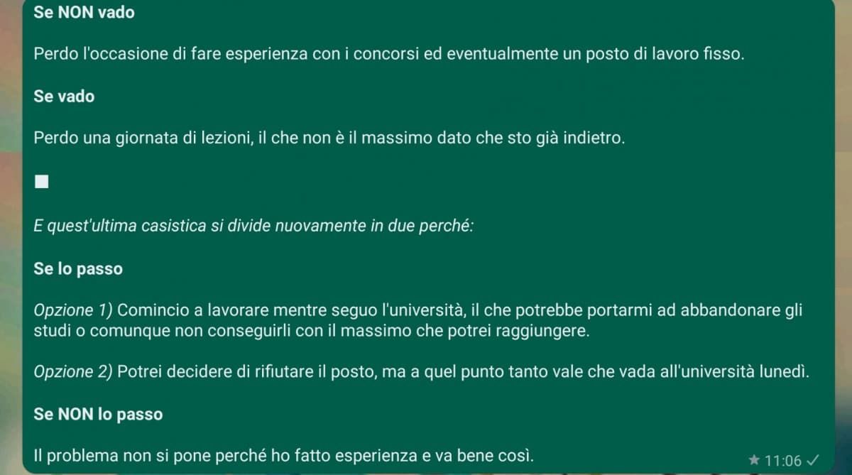 Necessito opinioni. In descrizione la situazione e in foto il dubbio esistenziale.