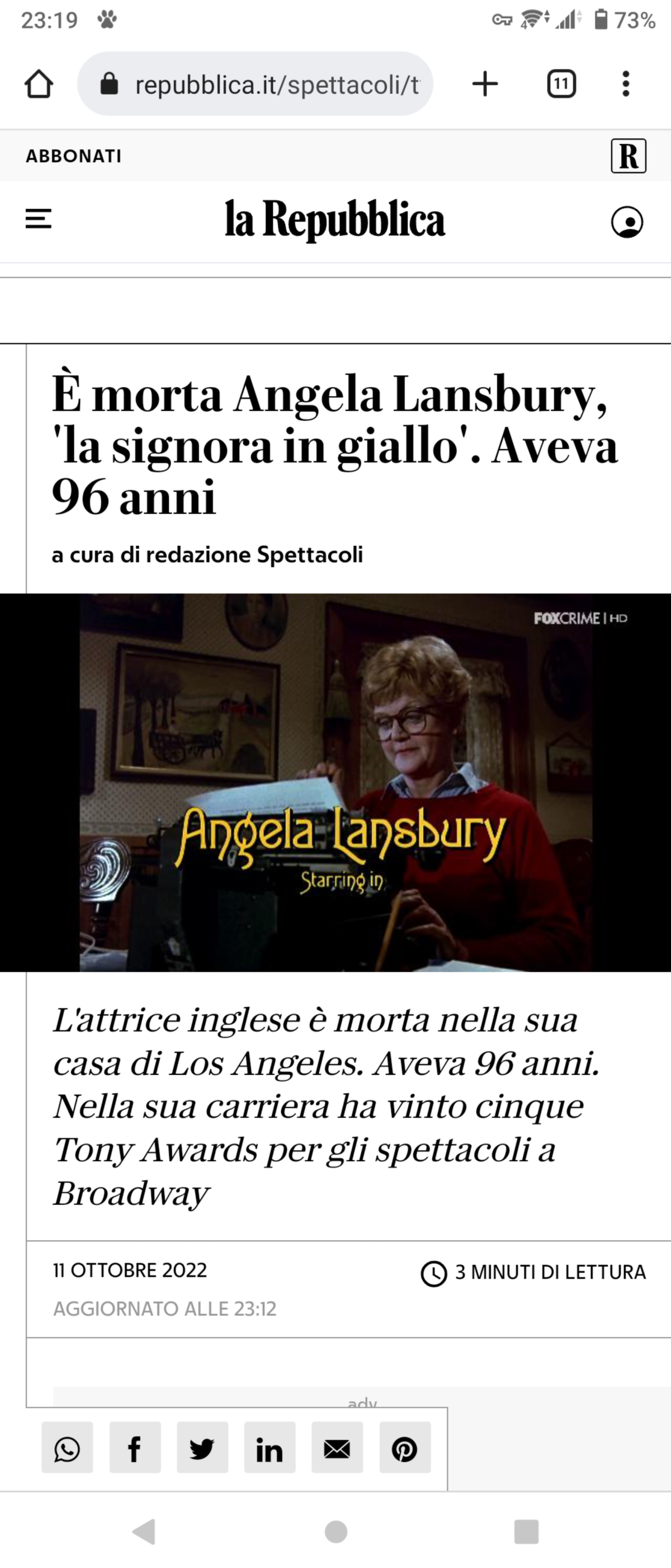 E un'altra leggenda se ne va quest'anno 