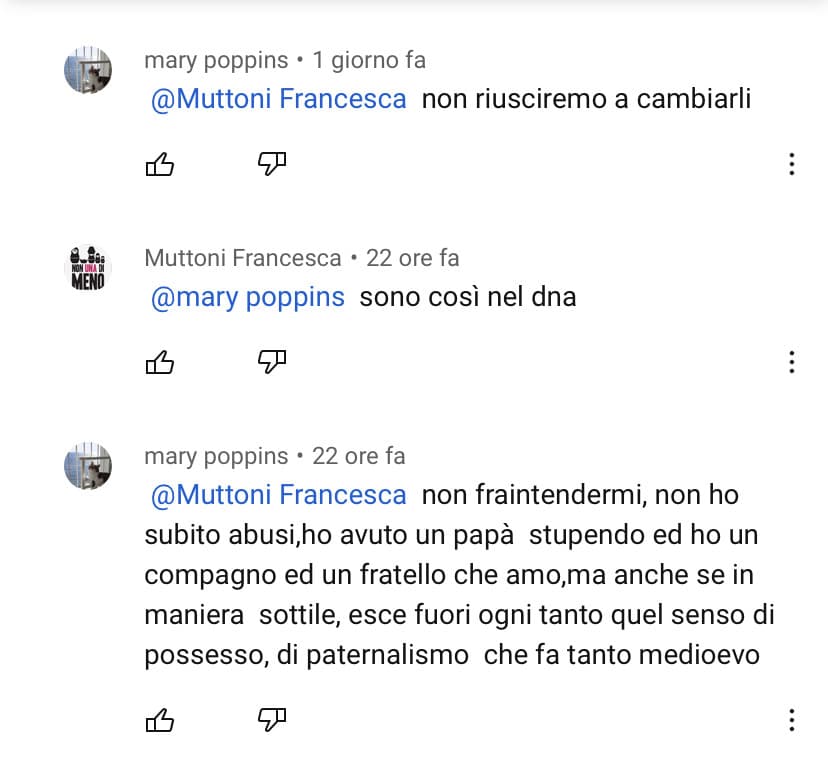 Ho trovato i commenti di queste due signore. Triste che ci siano sempre più donne come loro 