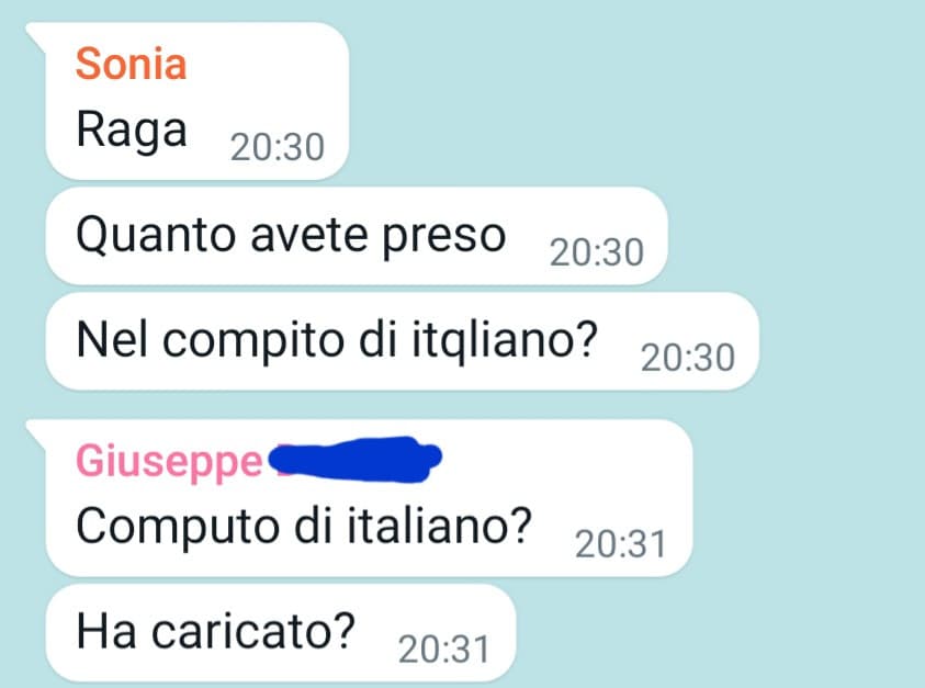 La bravura dei miei compagni di classe a scrivere: 