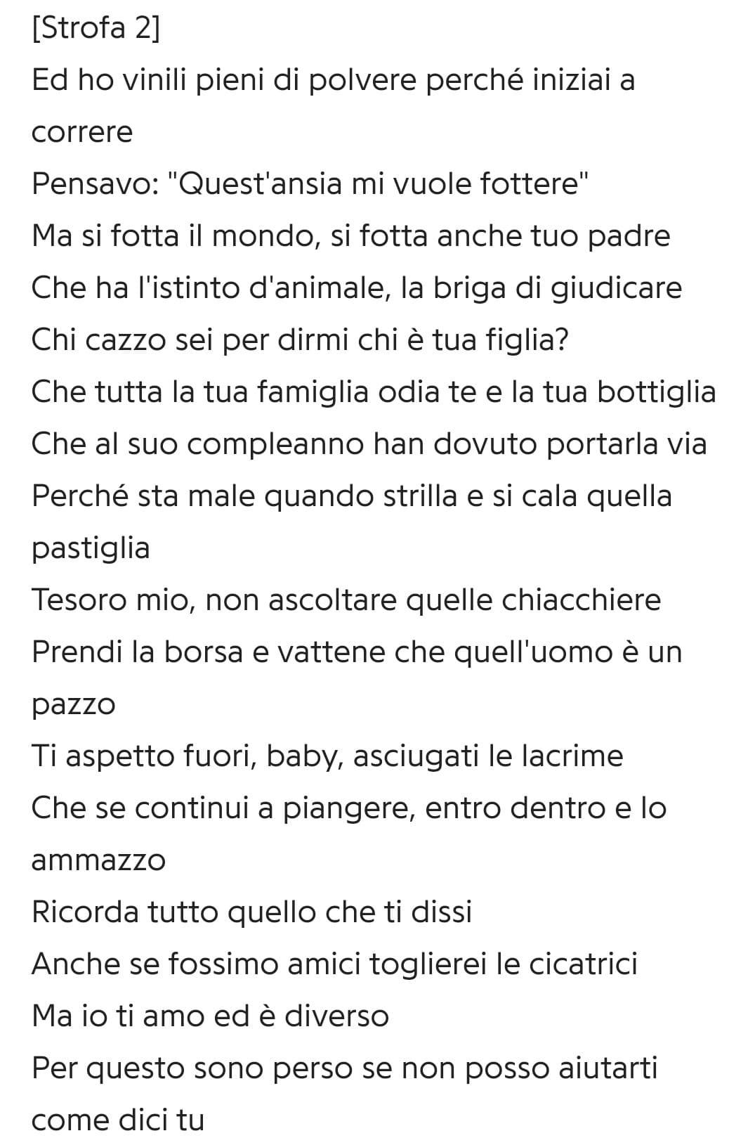 sta canzone mi fa venire voglia di piangere anche se non riesco