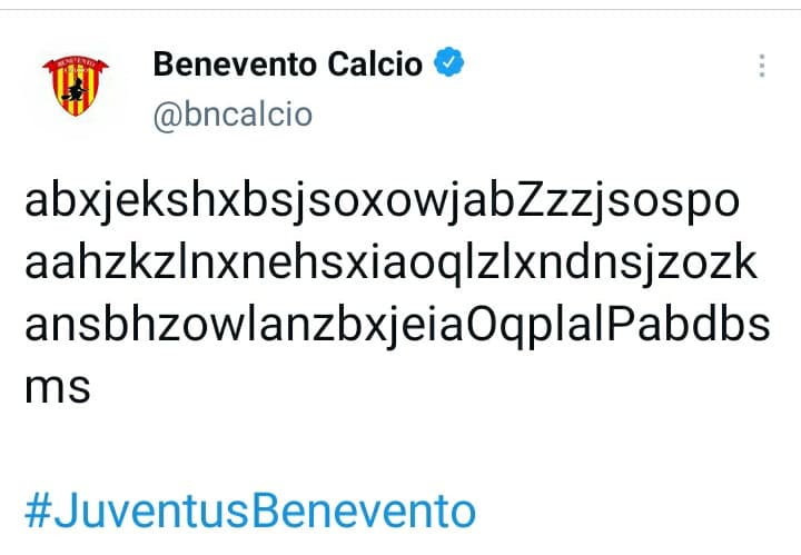 Sempre emozionanti i tweet del Benevento. Ahahahahahahah