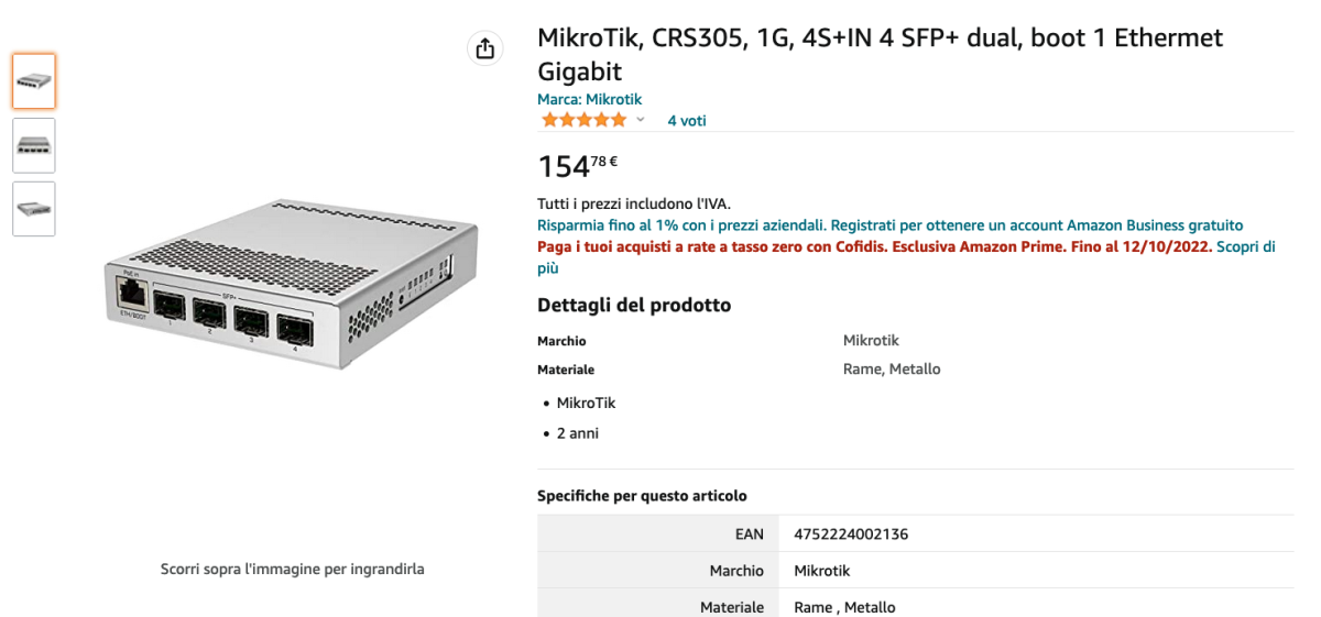 Aiuto ma perchè tutte le cose a 10 Gb/s costano così tanto ??