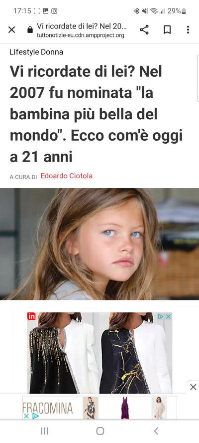 LA BAMBINA PIÙ BELLA AL MONDO ORA.