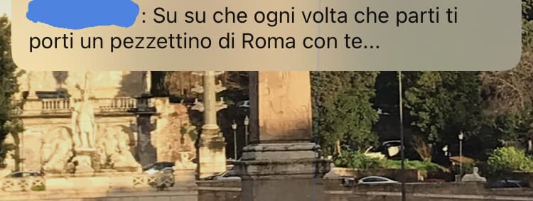 Magari un giorno riesco a portare te con me da Roma...