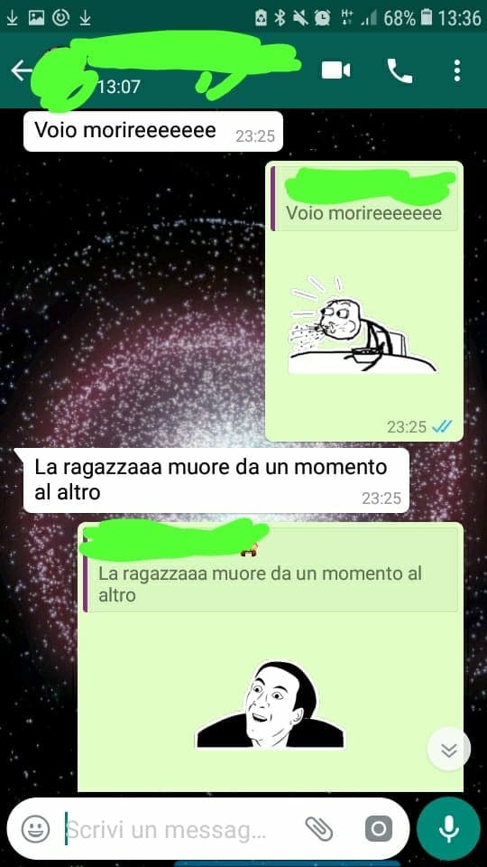 Questa mia amica ha visto per la prima volta il film "il sole a mezzanotte" e mi scriveva così nonostante le avessi spoilerato tutto