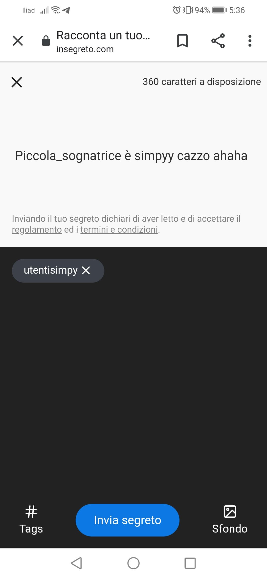 Non fa pubblicare 