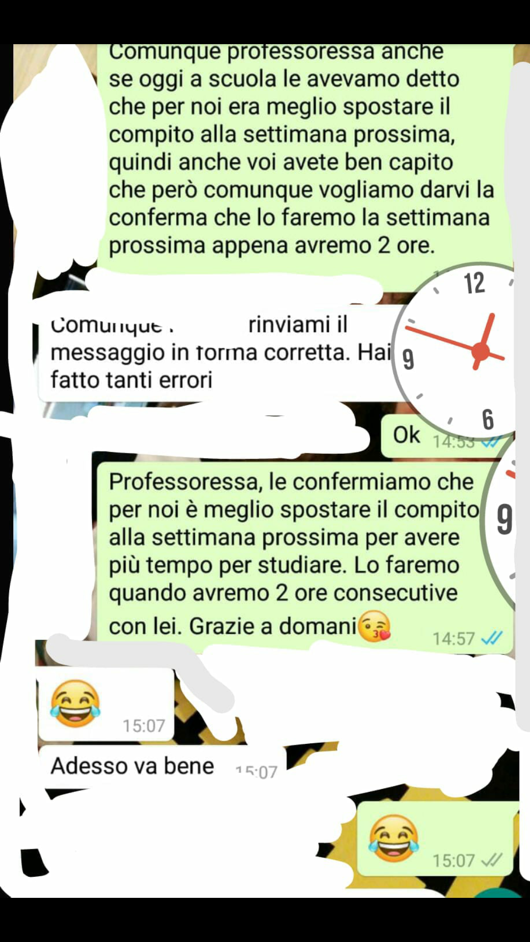 Chat tra un'alunno e un'insegnante?