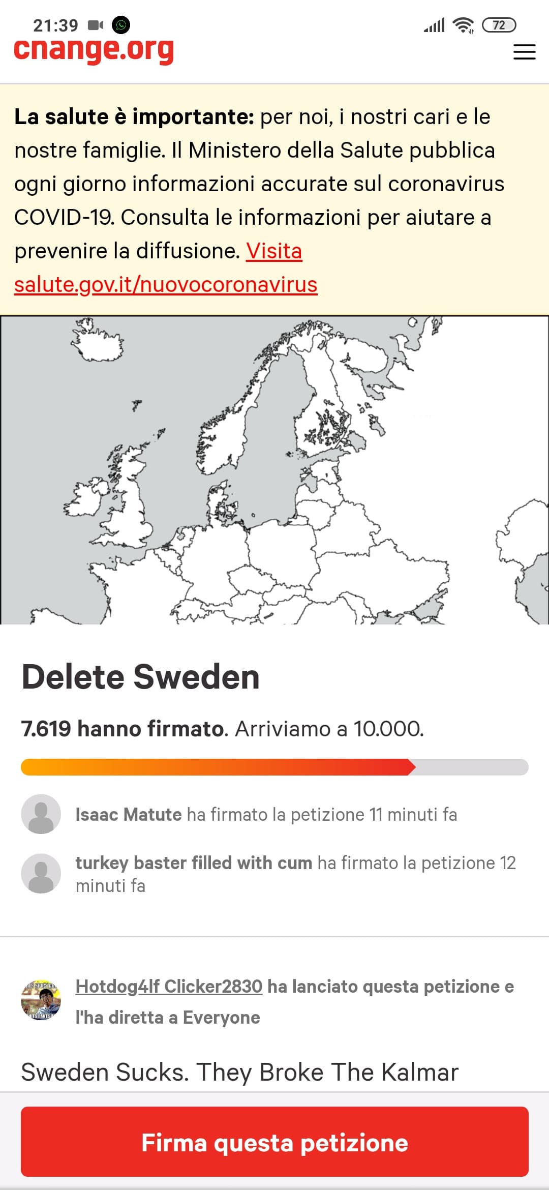 Svezia: "My time gas come"