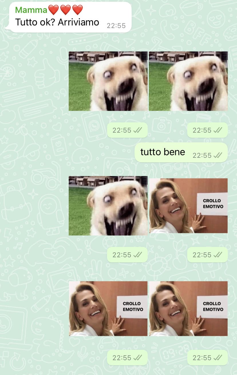 si mamma tutto bene perché qualcosa dovrebbe andare storto sto studiando sotto effetto di 3 caffè sto bene sto bene