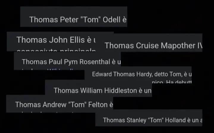 I Tom non esistono e sì lo so che ci ho già fatto due shouts su questo argomento ma PERCHÉ THOMAS, PERCHÉ?