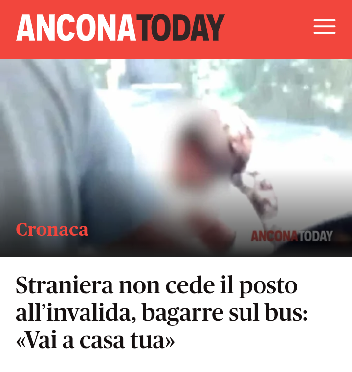 Vi spiego, una donna disabile sale sull'autobus e va nel posto riservato a loro ma una ragazza di colore con un bambino (col passeggino aperto che è vietato) non voleva togliersi alcuni le hanno chiesto di togliersi normalmente, poi alcuni con insulti razz