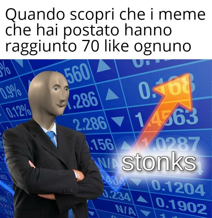 Buongiorno popolo? Non mi aspettavo tanti like a meme fatti completamente a cazzo, grazie!