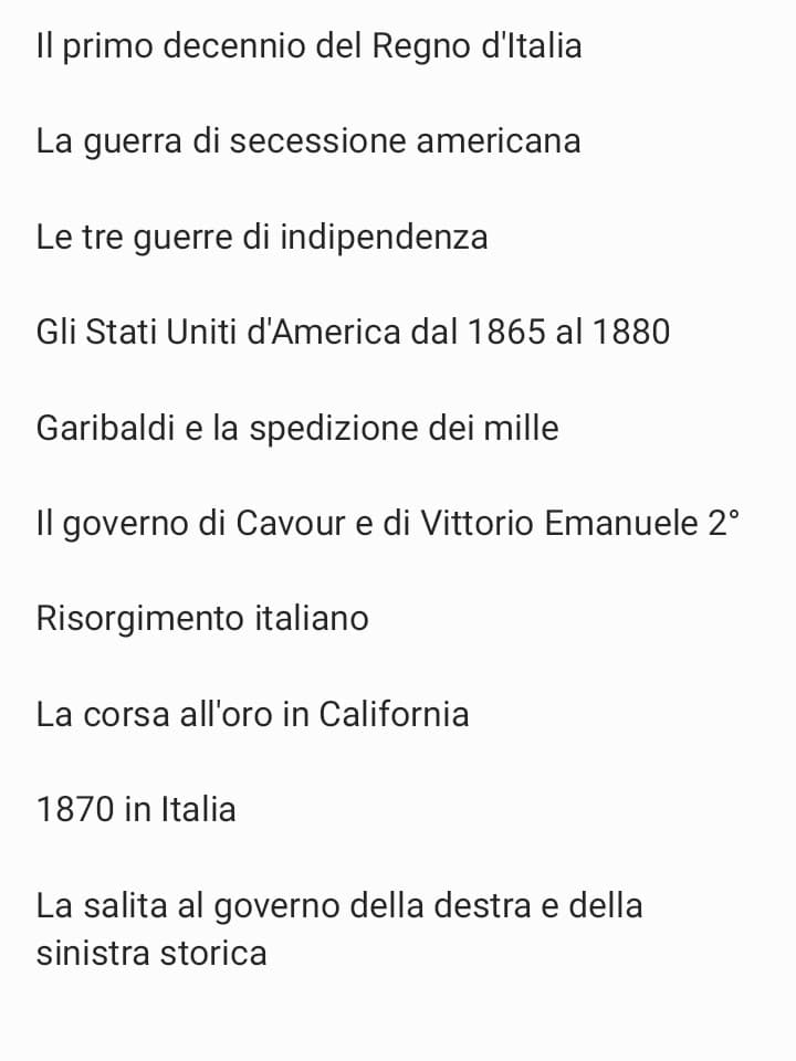 I need help: questi sono alcuni argomenti che devo studiare per storia, solo che un mio compagno di classe mi ha inculato il libro e nessuno ancora mi risponde per mandarmi le pagine (come al solito)