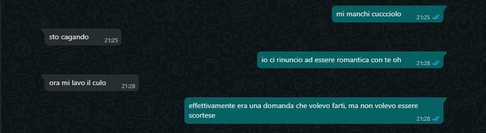 ero molto interessata a saperlo amore, tranquillo ._.