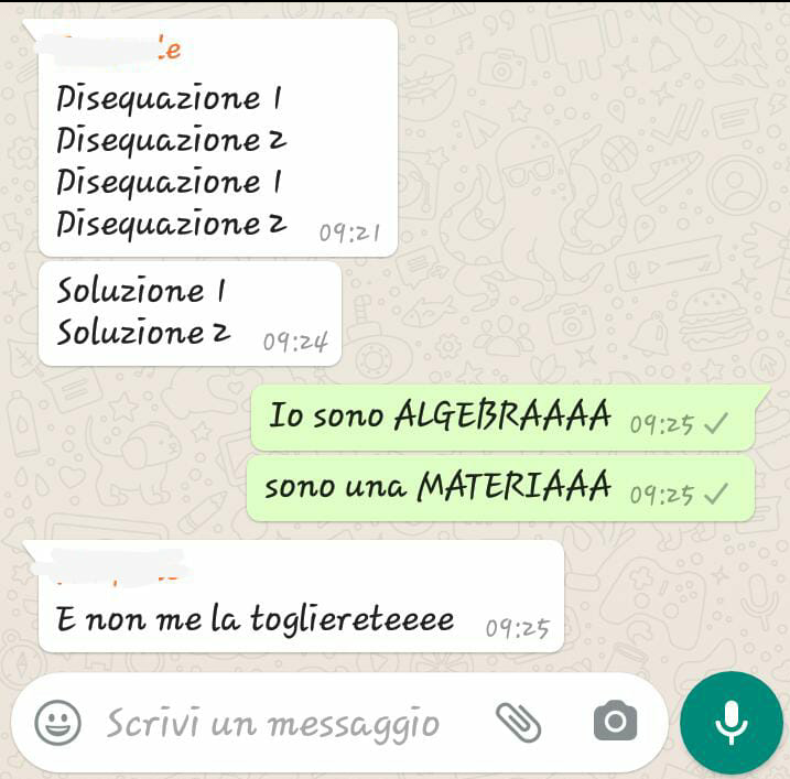 Intanto, durante matematica: