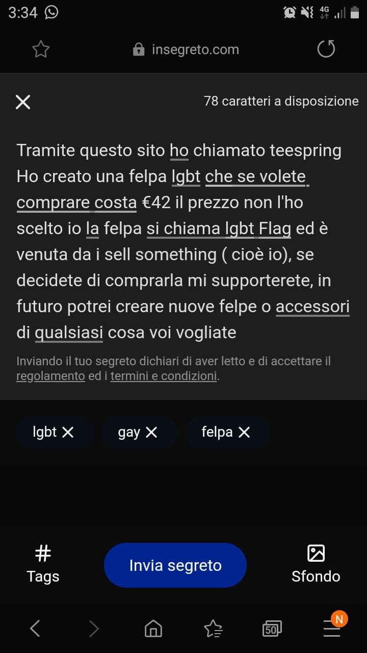 Ho creato una felpa