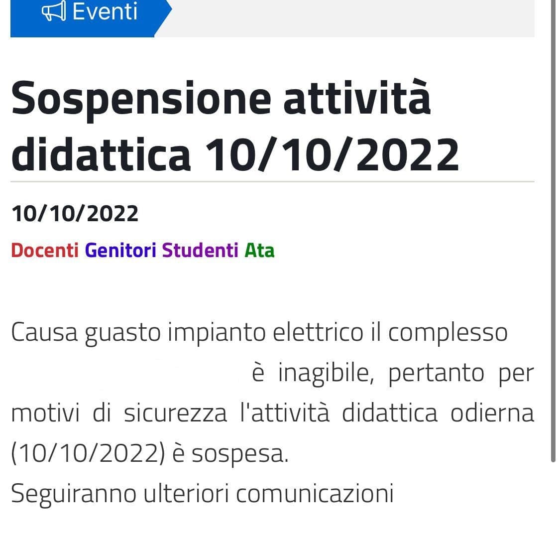 speriamo valga anche per domani