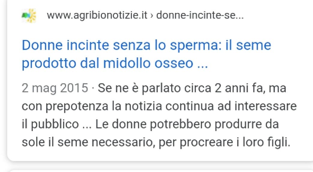 Se non è una fake news in questo modo gli uomini non servirebbero piú a niente ? (ironia)