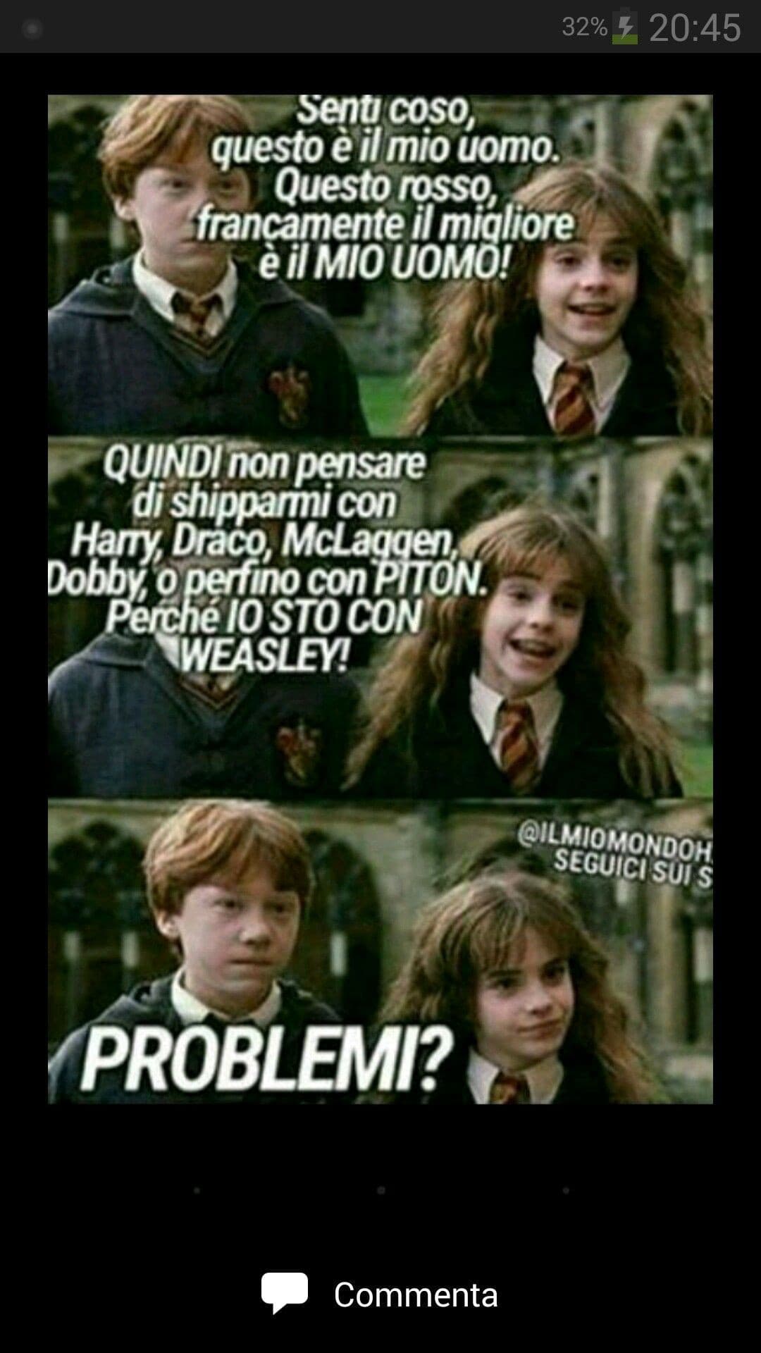 Quindi non shippate più Dramione o Harmione ok?