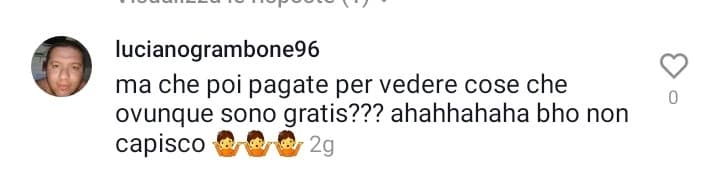 Quelli che scrivono "perchè pagate of, quando su telegram è tutto gratis?", mi sembrano le stesse persone stupide che si sentono più intelligenti di chi paga netflix, perchè loro guardano serie in streaming senza pagare. 