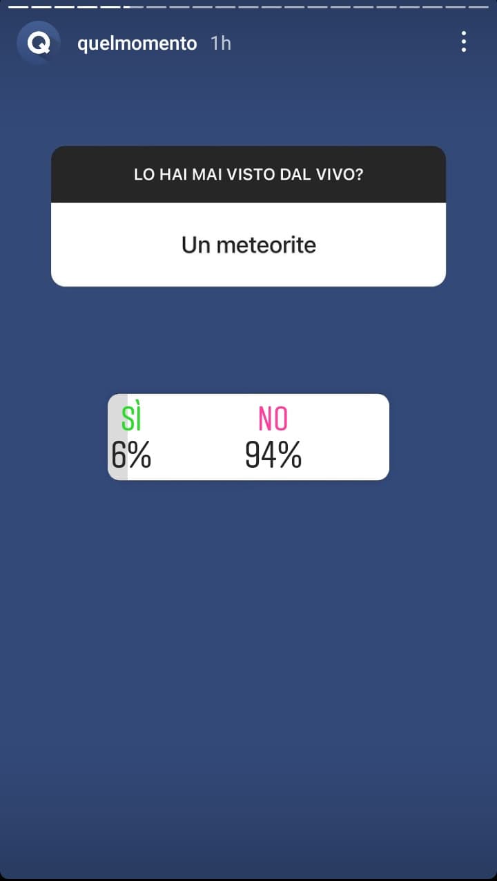 Comunque le persone che hanno cliccato su "no" non hanno pensato che anche le stelle cadenti che tutti almeno una volta hanno visto sono meteoriti ?