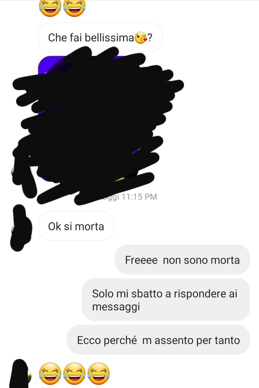 Poi mi dite che non glielo faccio capire che non voglio parlarci 