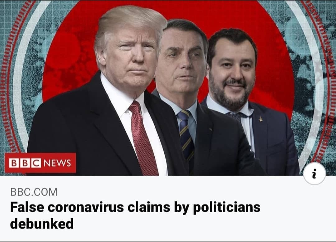 La BBC ha messo salvini tra i politici più cazzari riguardo il coronavirus ?