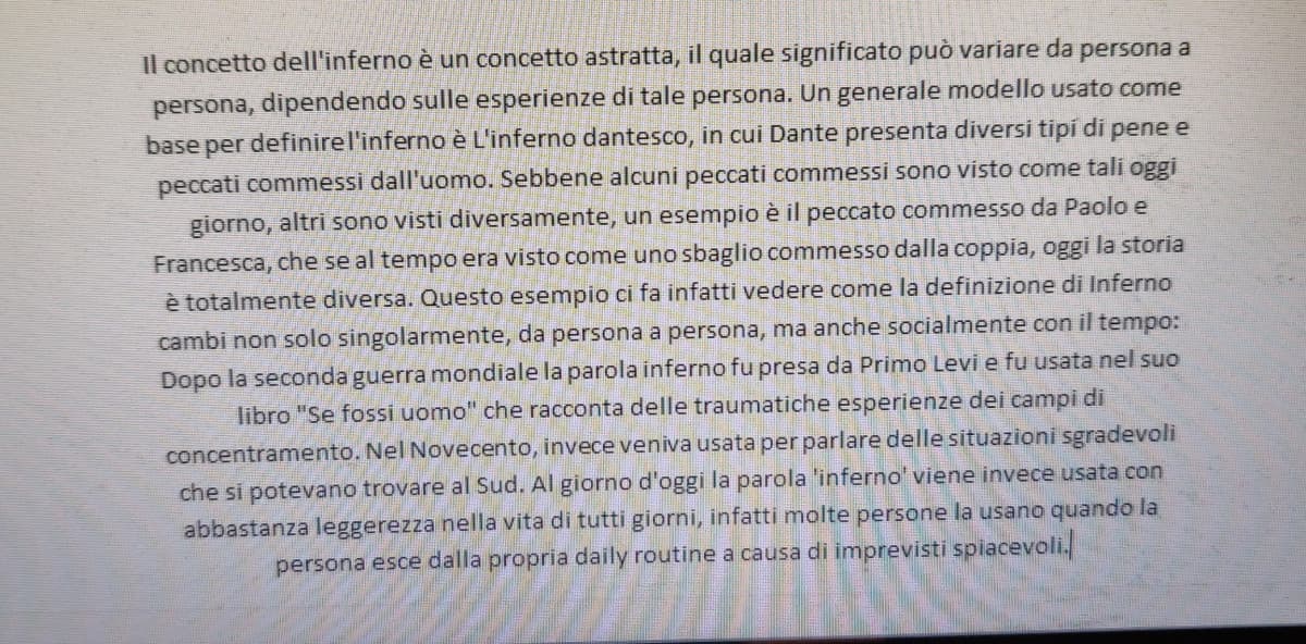 Sono Disperata...come allungo sto tema?