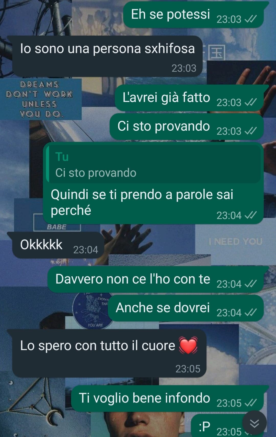 Io che dopo una chat hot mi ritrovo a fare da psicologo e fare giri di parole immensi pur di non dirgli che lo amo