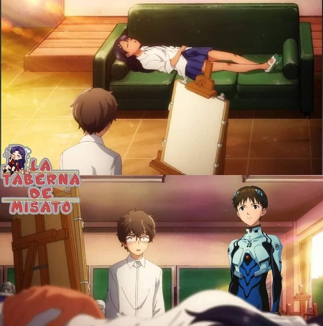 Shinji più ragazza che dorme. Che potrebbe mai accade--