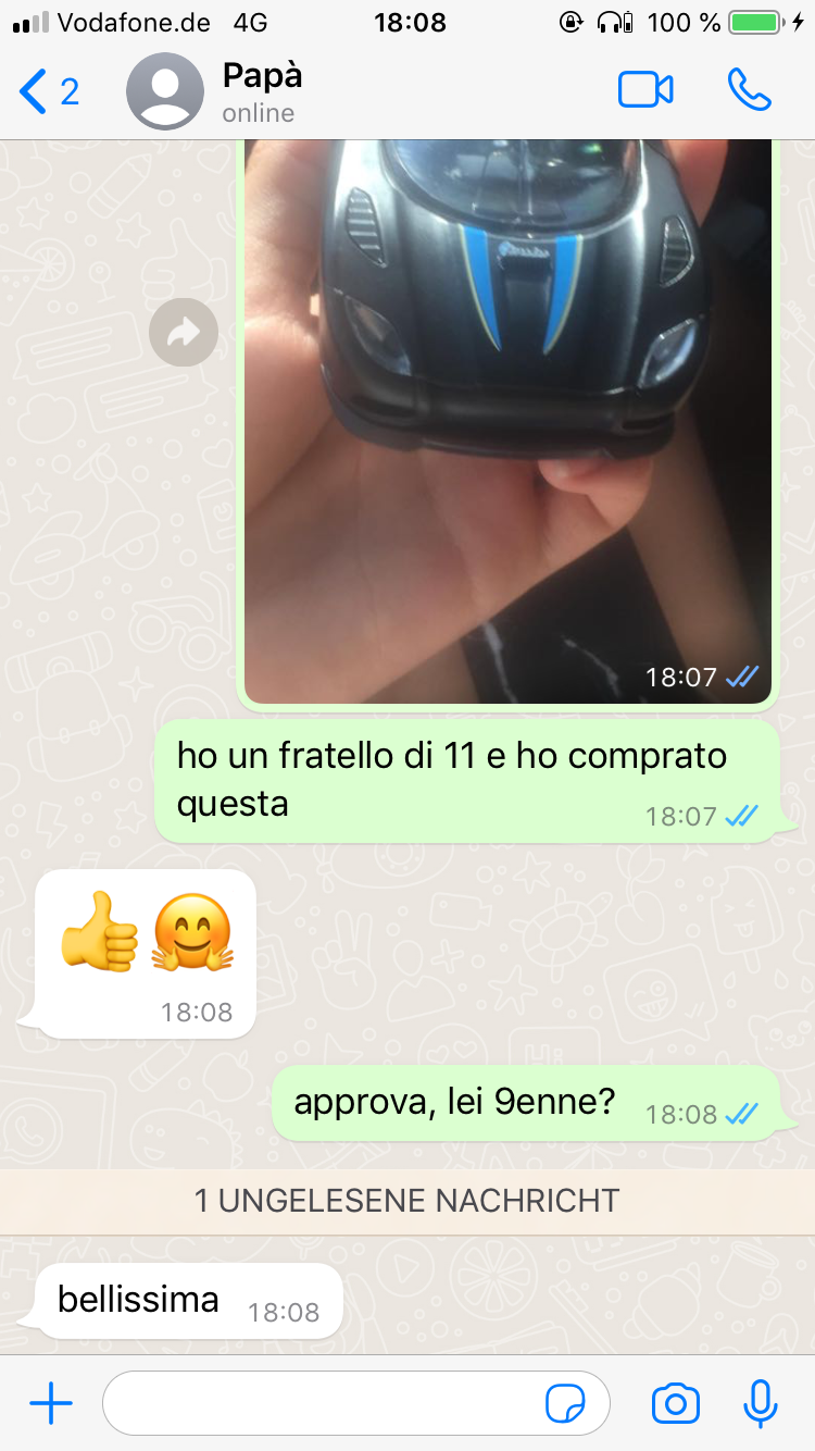 mio padre che ammette di avere 9 anni: