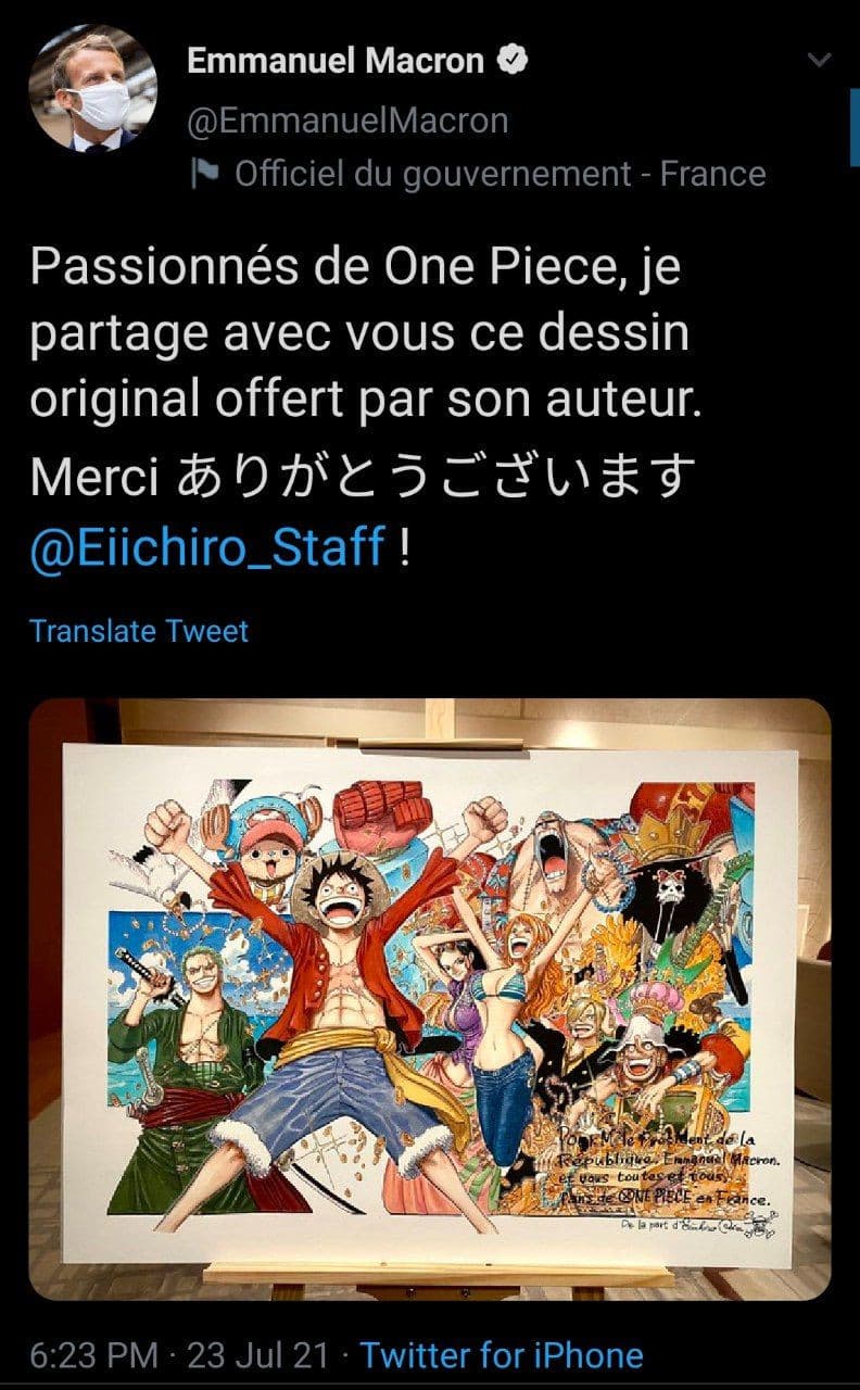 Anche il Presidente francese Macron è un otaku, lmao 