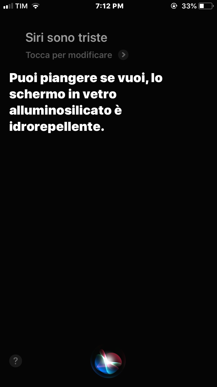 grazie siri, ti si che sai come consolarmi 