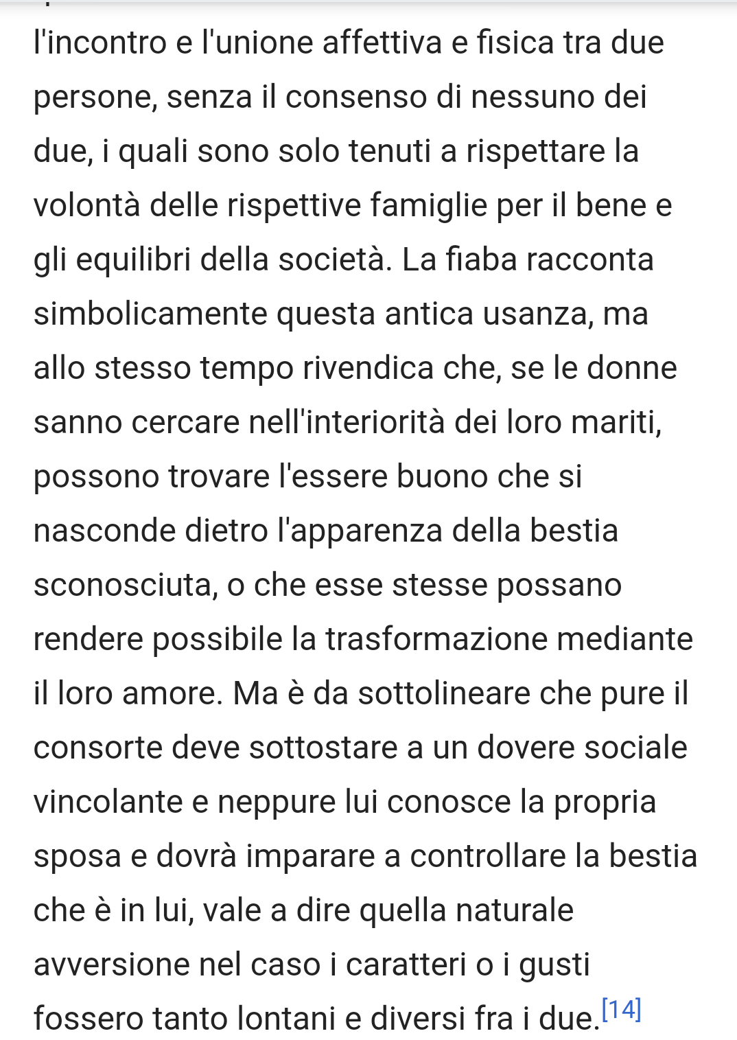 Una possibile interpretazione de "La bella e la bestia"