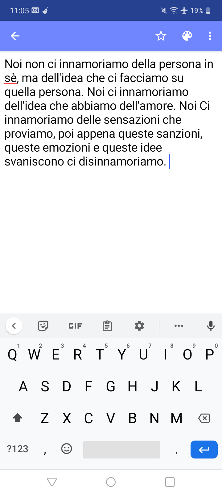 Sarà un limite mio ma non ci credo a queste stronzate tipo come l'amore eterno ecc... 