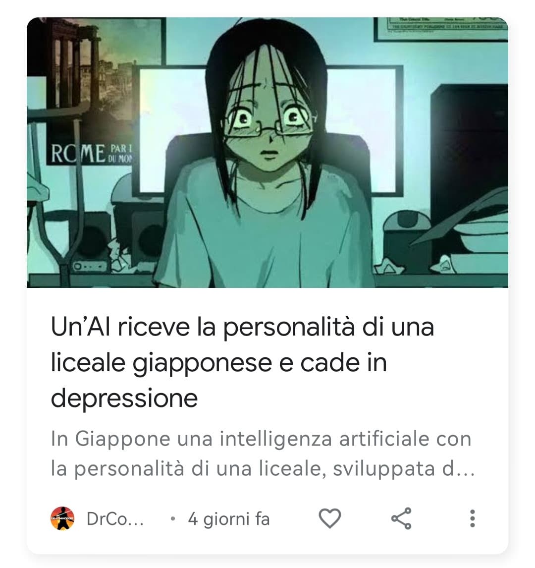 Non vedo nulla di errato onestamente, una ragazza come tante purtroppo. (comunque ammetto che mi piacerebbe lavorare su esperimenti di questo tipo, ma anche fossi molto più bravo in materia rimarrebbe inevitabilmente un sogno)