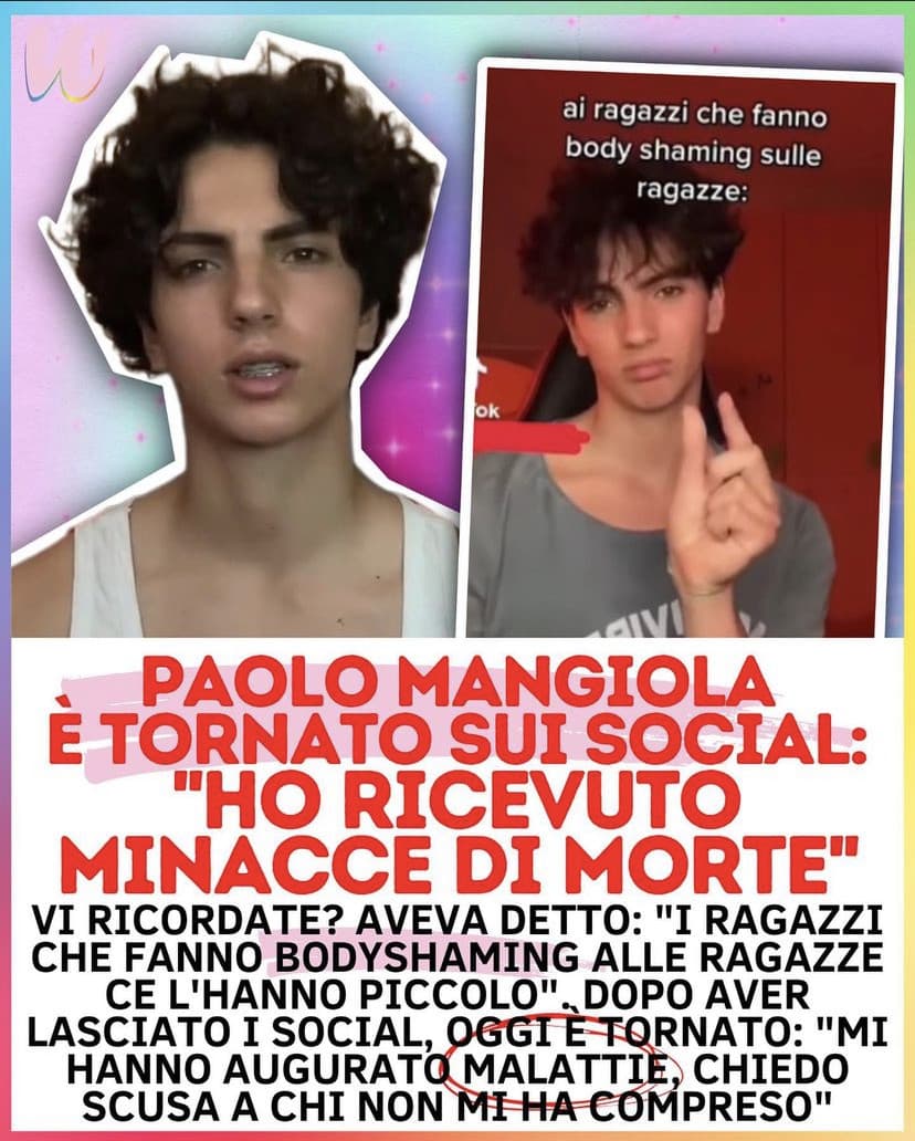 Se l’è meritato alla grande. Gli sta bene tutto quello che gli hanno fatto. Lui combatte il body shaming facendo body shaming sui maschi. Pensate se avesse combattuto il body shamming da parte di una donna dicendo “le donne che lo fanno hanno le te**e picc