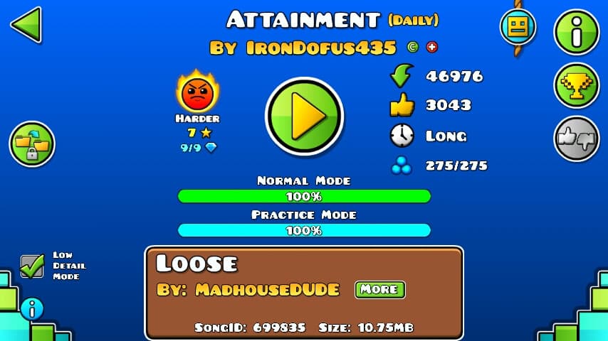 Attainment 100%; By IronDofus438; (Difficoltà: Harder 7?); (Grado: Epic)