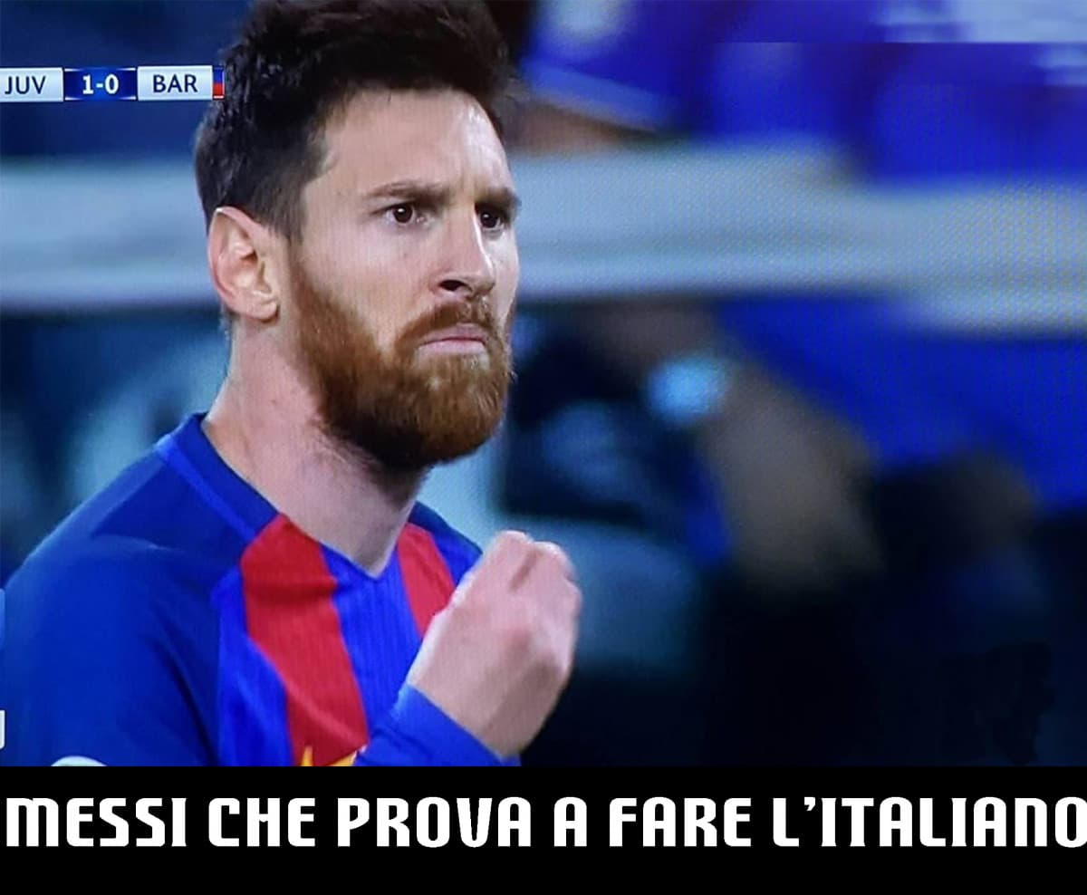 Messi che prova a fare l'italiano