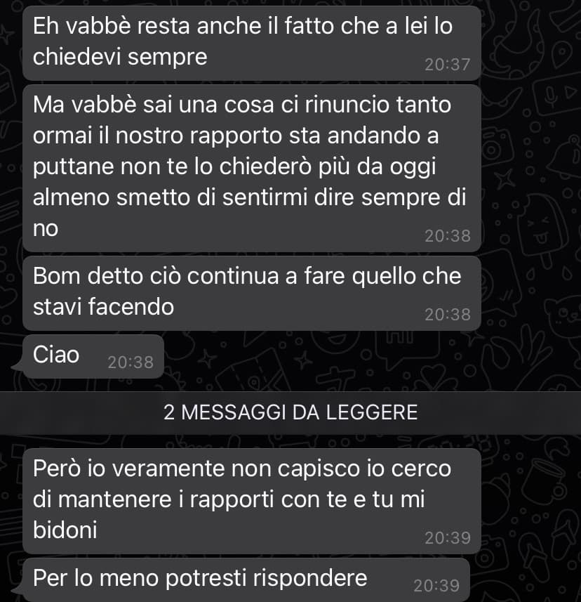 tipo sì e no 4 anni di “””””amicizia”””” e tipo sti cazzi. cioè amo se vedi che non ti cago più non provarci più non so che dirti pf 